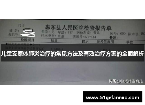 儿童支原体肺炎治疗的常见方法及有效治疗方案的全面解析